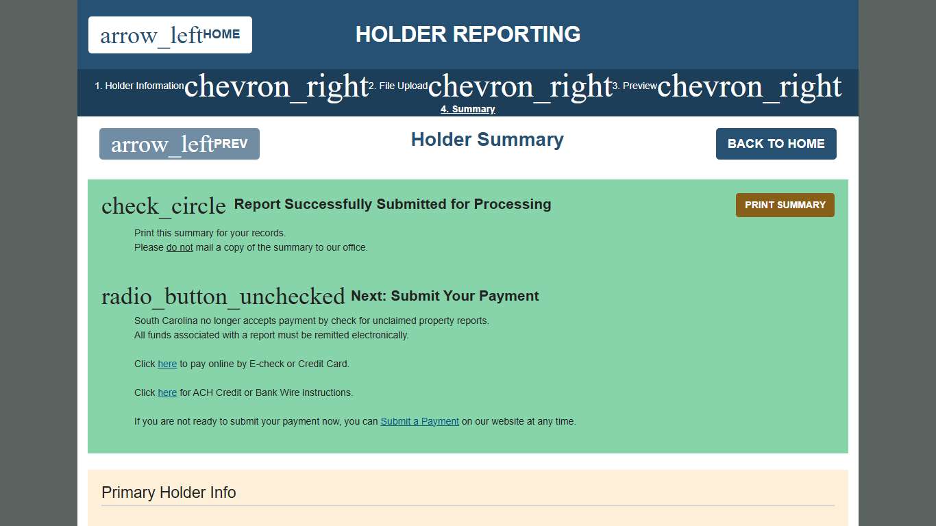 South Carolina Official Unclaimed Property Site