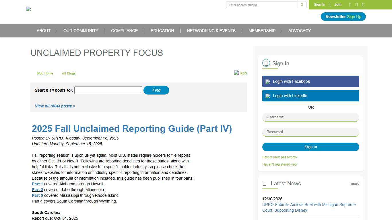 2025 Fall Unclaimed Reporting Guide (Part IV) - Unclaimed Property Professionals Organization